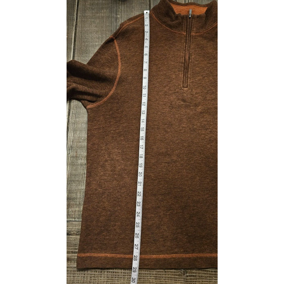 Bugatchi Sweater Mens Large Burnt Orange Pullover Cotton Sweatshirt Elbow Patch - Picture 9 of 9